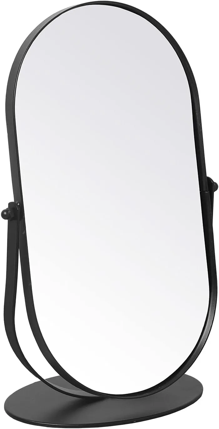 LONGSHENG - SINCE 2001 - Black Table Portable Mirror for Bedroom Cosmetic Dresser, 11 Inch Makeup Mirror for Desk Large Mirror for Home Bathrom