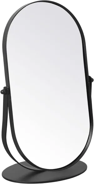 LONGSHENG - SINCE 2001 - Black Table Portable Mirror for Bedroom Cosmetic Dresser, 11 Inch Makeup Mirror for Desk Large Mirror for Home Bathrom