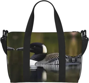 Loon Nature Bird print Travel Duffle Bag,Weekender Bags,Gym Duffel Bag,Luggage Duffle Overnight for Women Men