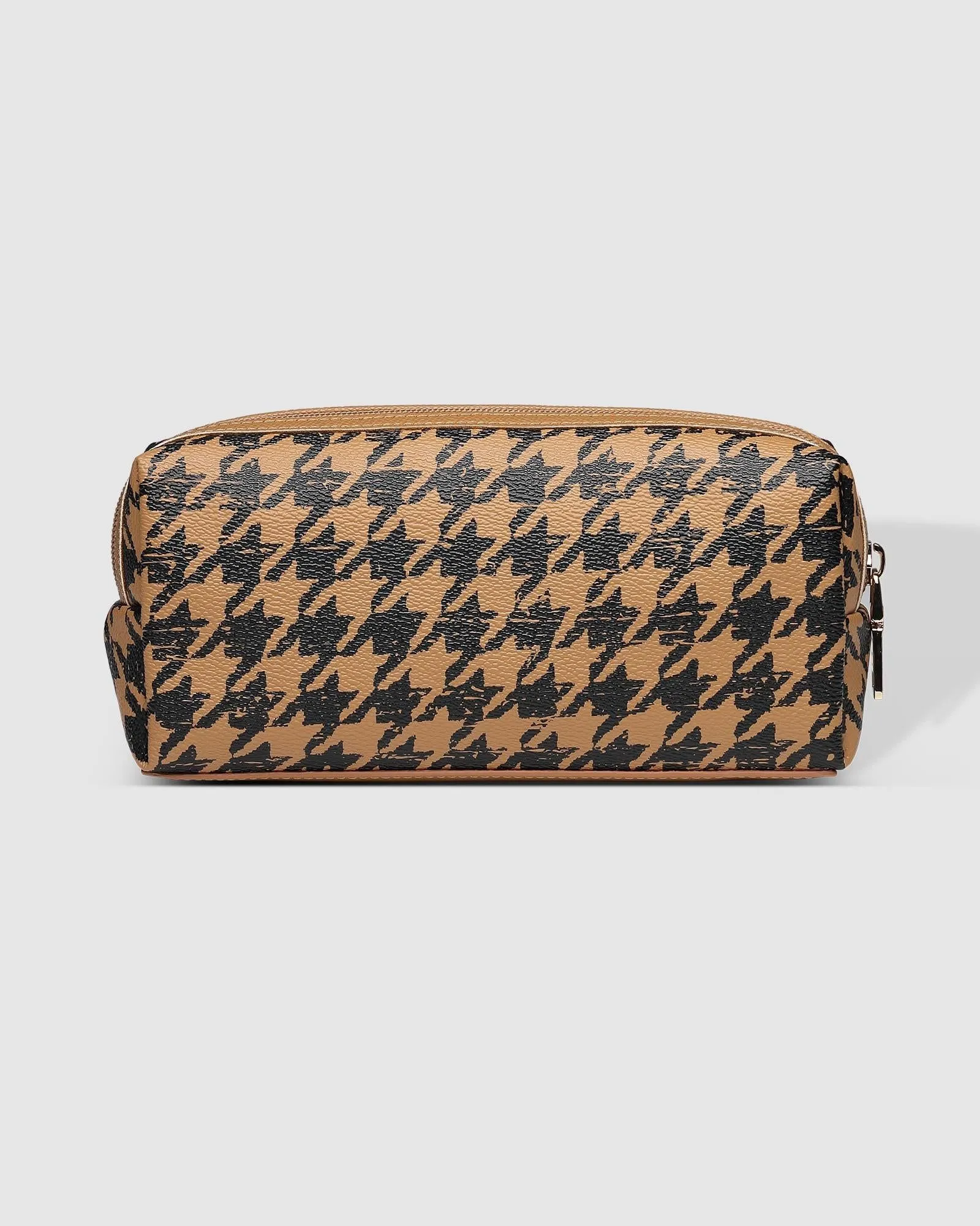 LOUENHIDE Brianna Makeup Bag - Houndstooth Camel