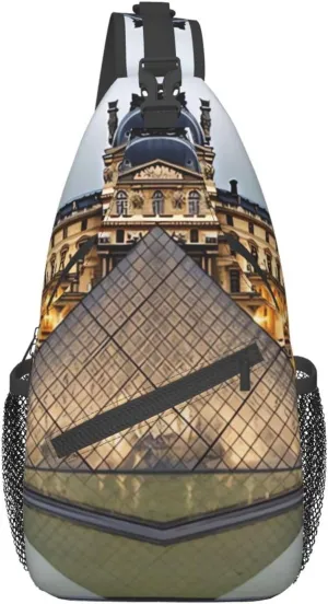 Louvre Museum In Paris Printed Chest Messenger Bag Shoulder Bag Sling Bag
