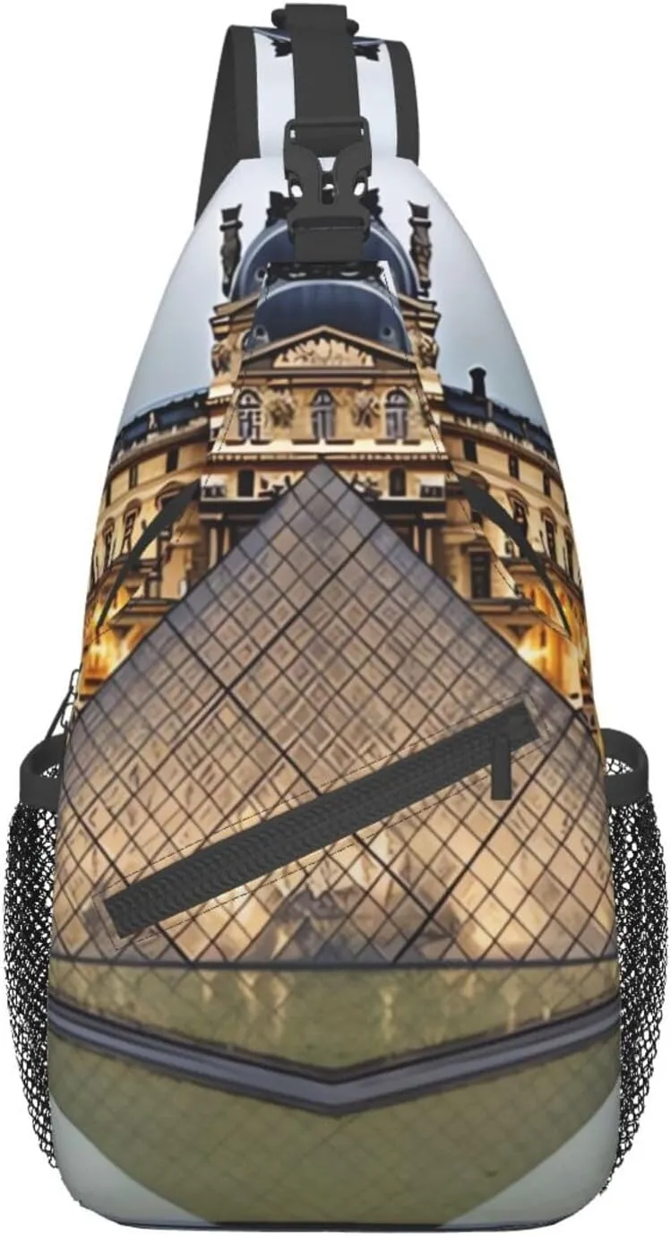 Louvre Museum In Paris Printed Chest Messenger Bag Shoulder Bag Sling Bag