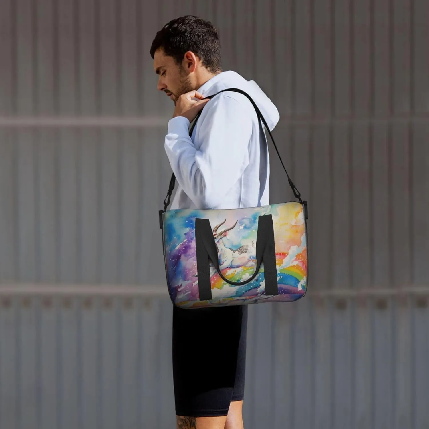 Lovely cute watercolor Antelope print Travel Duffel Bag, Sports Tote Gym Bag, Swim Pool Bag Large Shoulder Tote Bag for Beach Weekender