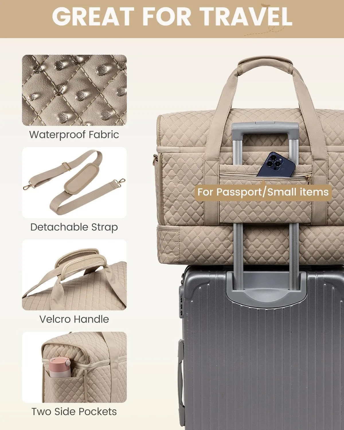 LOVEVOOK Large Travel Duffle Bag, Weekender Bags for Women With Shoe Compartment, Overnight Hospital Bag For Women Labor Delivery, Carry on Bag Personal Item Travel Bag, Yoga Gym Duffel Bag
