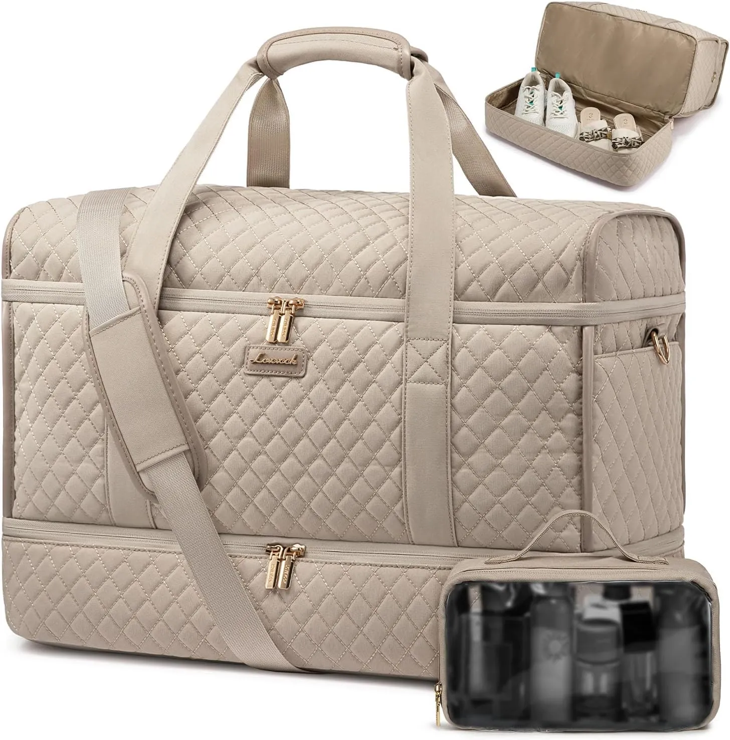 LOVEVOOK Large Travel Duffle Bag, Weekender Bags for Women With Shoe Compartment, Overnight Hospital Bag For Women Labor Delivery, Carry on Bag Personal Item Travel Bag, Yoga Gym Duffel Bag