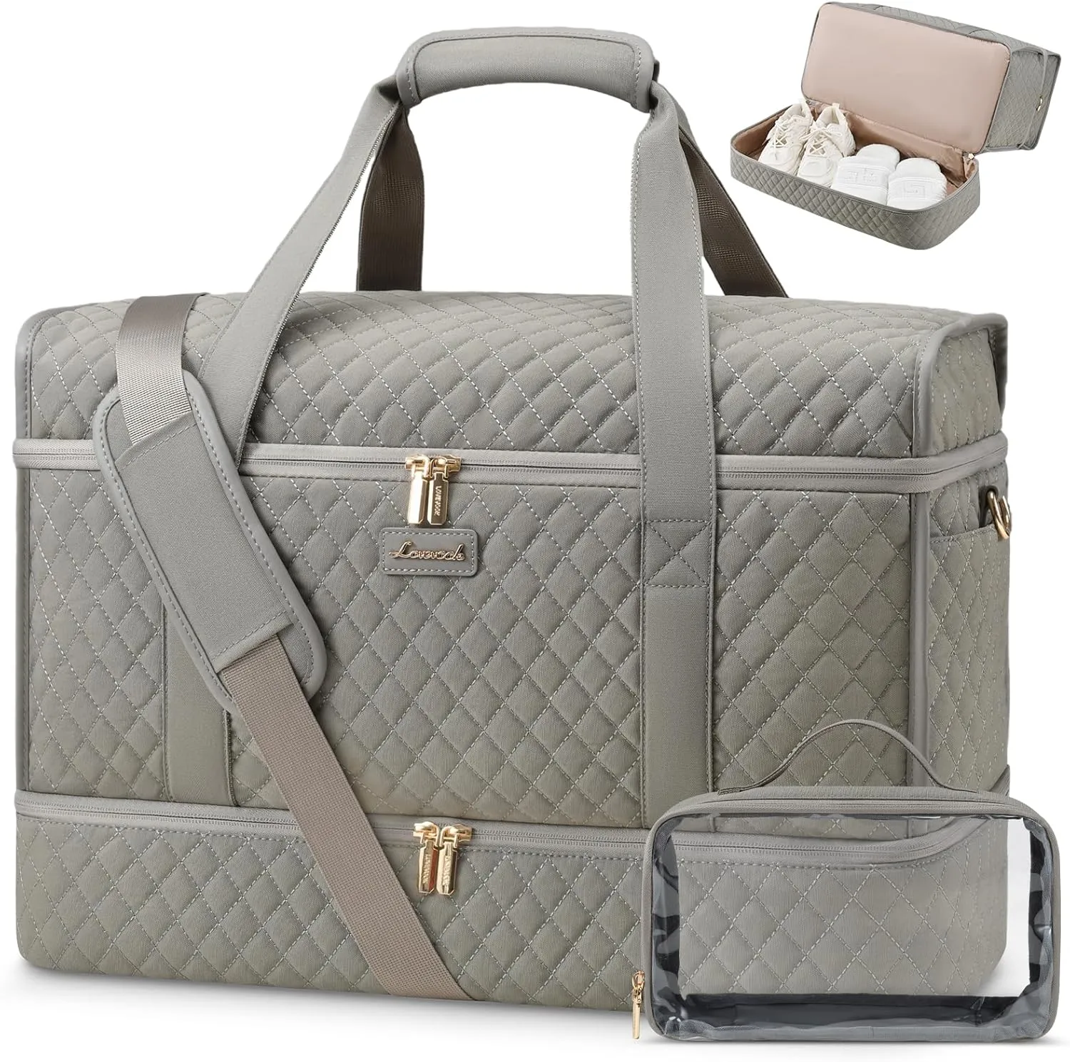 LOVEVOOK Large Travel Duffle Bag, Weekender Bags for Women With Shoe Compartment, Overnight Hospital Bag For Women Labor Delivery, Carry on Bag Personal Item Travel Bag, Yoga Gym Duffel Bag