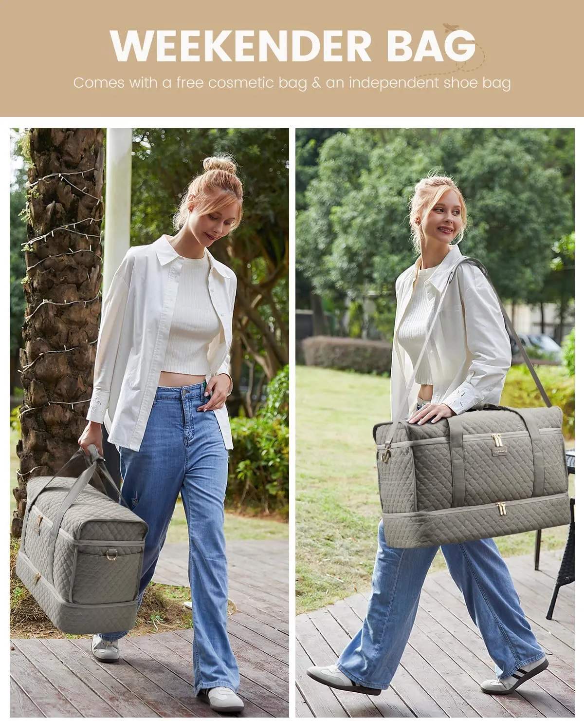 LOVEVOOK Large Travel Duffle Bag, Weekender Bags for Women With Shoe Compartment, Overnight Hospital Bag For Women Labor Delivery, Carry on Bag Personal Item Travel Bag, Yoga Gym Duffel Bag