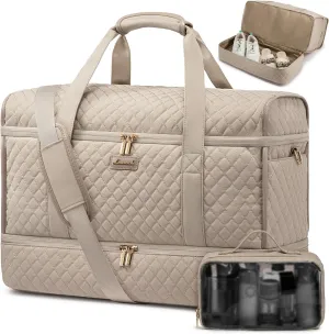 LOVEVOOK Large Travel Duffle Bag, Weekender Bags for Women With Shoe Compartment, Overnight Hospital Bag For Women Labor Delivery, Carry on Bag Personal Item Travel Bag, Yoga Gym Duffel Bag