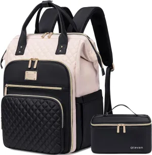 Lunch Backpack for Women, 15.6 inch Laptop Backpacks for Womens, Work Backpacks with Lunchbox,Insulated Back pack Cooler,Teacher Nurse Travel Backpack for Women