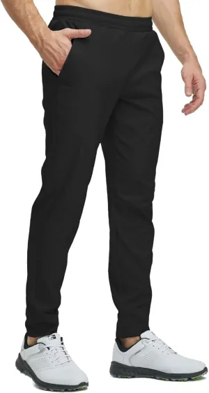 M MAELREG Mens Casual Pants with Zipper Pockets Water-Repellent Micro Fleece Lightweight Activewear Golf Pants for Men