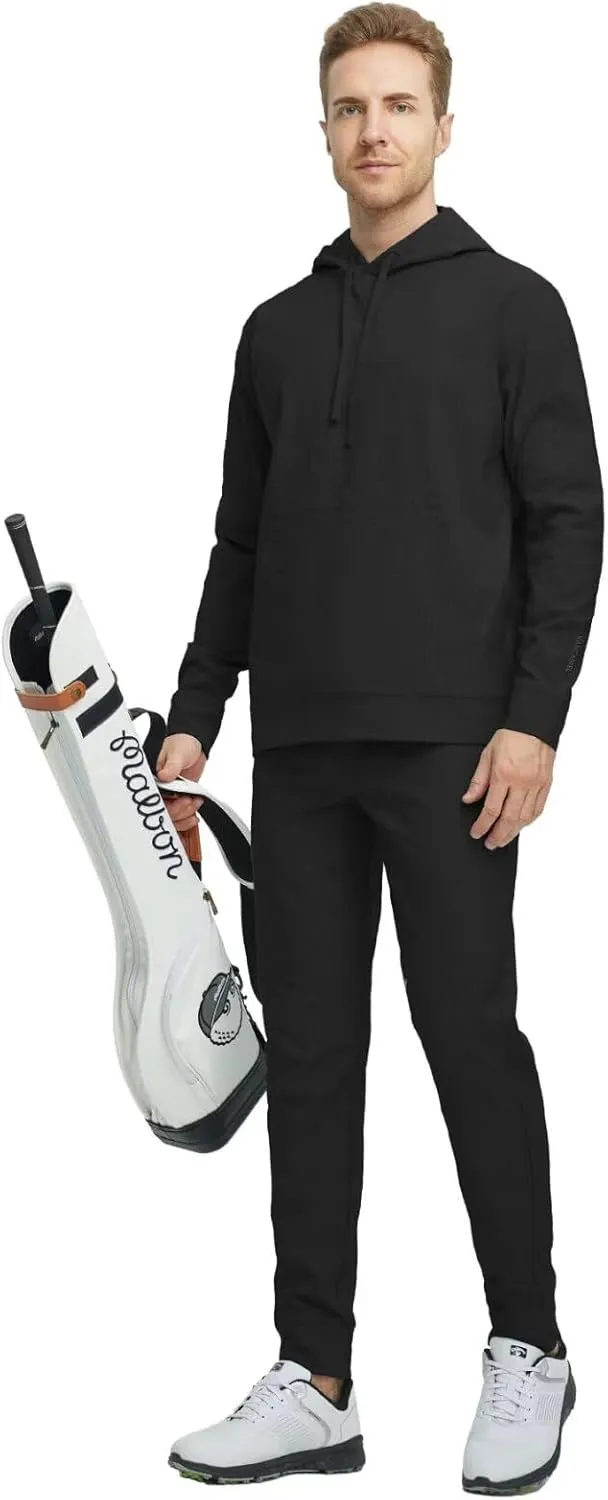 M MAELREG Mens Casual Pants with Zipper Pockets Water-Repellent Micro Fleece Lightweight Activewear Golf Pants for Men