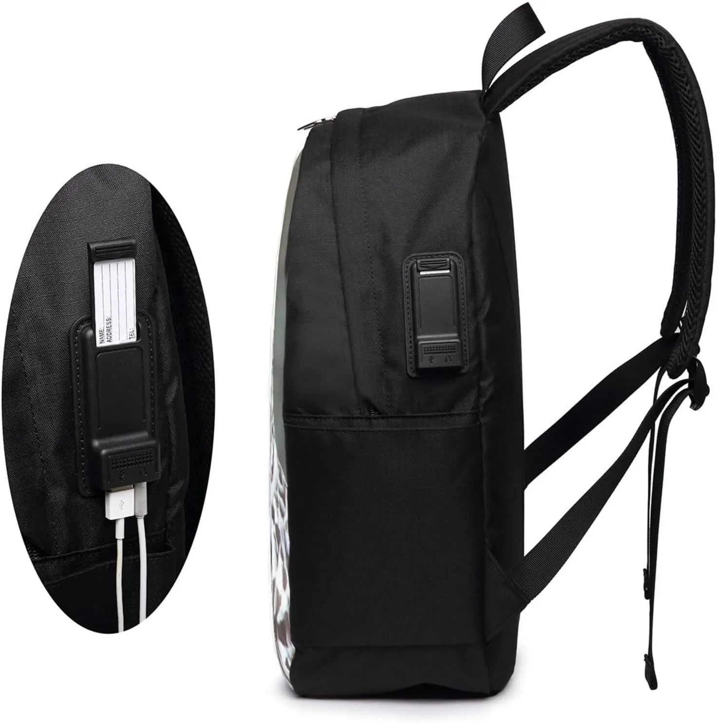 Made Happy Owl Portable Backpack, 17 Inch Travel Business Laptop Backpack With USB Port for Women Men