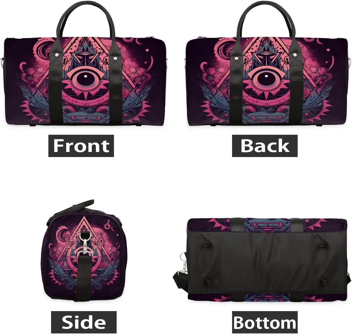 Magic Eyes Travel Duffel Bag for Women Men Waterproof Foldable Overnight Weekender Bag Large Capacity Sports Gym Bag
