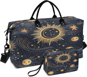 Magic Universe Sun Travel Duffel Bags with Toiletry Bag and Adjustable Strap for Travel Gym Yoga