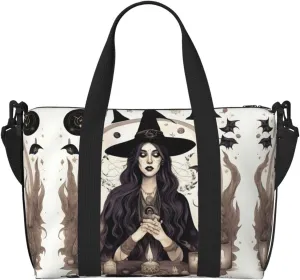 Magic Witch Witchcraft Bohemian Drawing print Travel Duffle Bag,Weekender Bags,Gym Duffel Bag,Luggage Duffle Overnight for Women Men
