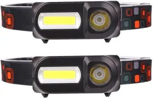 Magik US 2-4 Pcs Headlamp Headlight Rechargeable Head Lamp Torch Flashlight Waterproof (2 Pack)