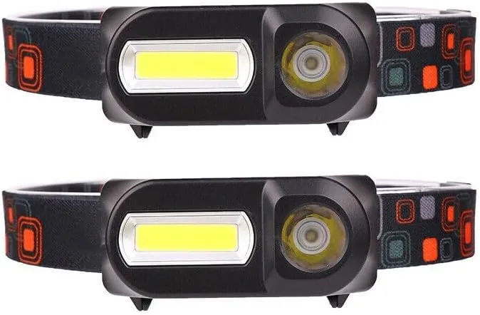Magik US 2-4 Pcs Headlamp Headlight Rechargeable Head Lamp Torch Flashlight Waterproof (2 Pack)