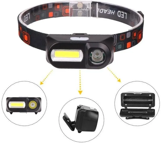 Magik US 2-4 Pcs Headlamp Headlight Rechargeable Head Lamp Torch Flashlight Waterproof (2 Pack)