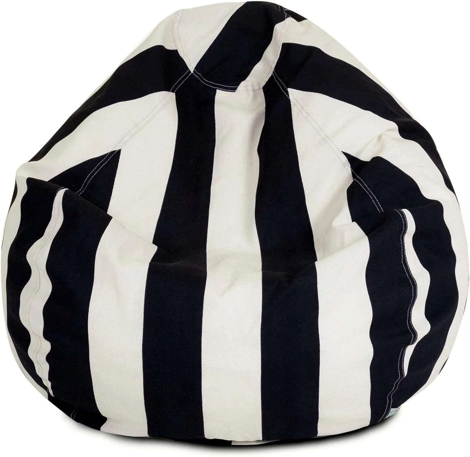 Majestic Home Goods Vertical Stripe Bean Bag, Small, Black