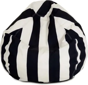 Majestic Home Goods Vertical Stripe Bean Bag, Small, Black