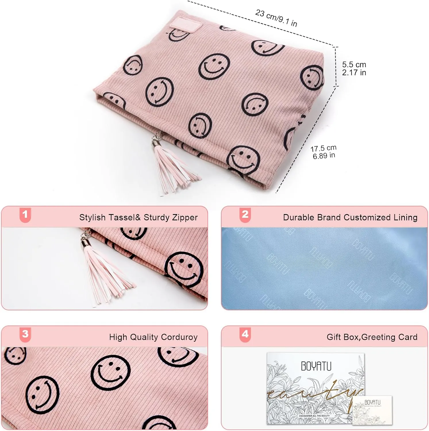 Makeup Bag Small Cosmetic Pouch: Cosmetic Bag for Purse - Cute Make up Bags with Tassel - Gifts for Teen Girl (02-Pink)