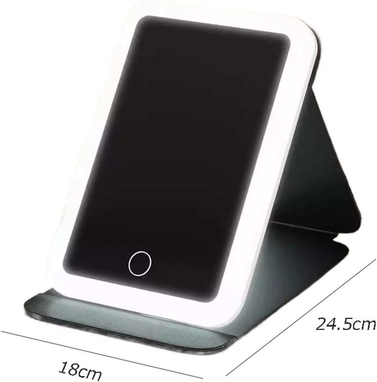 Makeup Mirror Foldable LED Makeup Mirror with Light Supplementary Mirror Portable Desktop Bedroom Makeup Rechargeable Mirror Lighted Makeup Mirror(A)