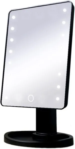 Makeup Mirror LED Simple Desktop Makeup Mirror Rotatable Square Portable Makeup Mirror Girls Beauty Portable Light Mirror Beauty Mirror(B)