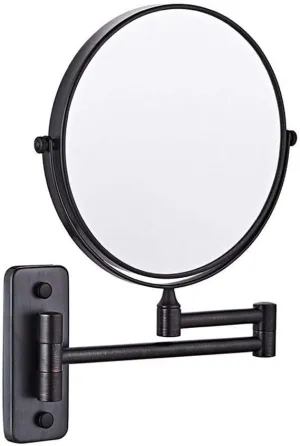 Makeup Mirror Makeup Mirror, Makeup Mirror Wall Mounted Black 8- inch Two- Sided Swivel Wall Mounted Mirror, Extending Folding Bathroom Shaving Cosmetic Make Up Mirror- 3X/ 1X Magnification