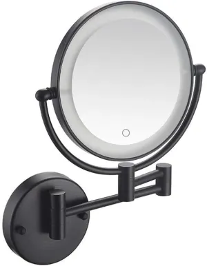 Makeup Mirror Makeup Mirror, Wall Mount LED Lighted Makeup Mirror 3X Magnifying Cosmetic Mirror Touch Screen 360° Swivel Extendable Two Sided Vanity Mirror for Bathroom 8 Inch UK Plug