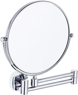 Makeup Mirror Vanity Mirror 8- Inch Enlarged Wall Mount Makeup Mirror with Magnification Double- Sided Swivel Mirror Folding Telescopic Mirror Cosmetic Mirror