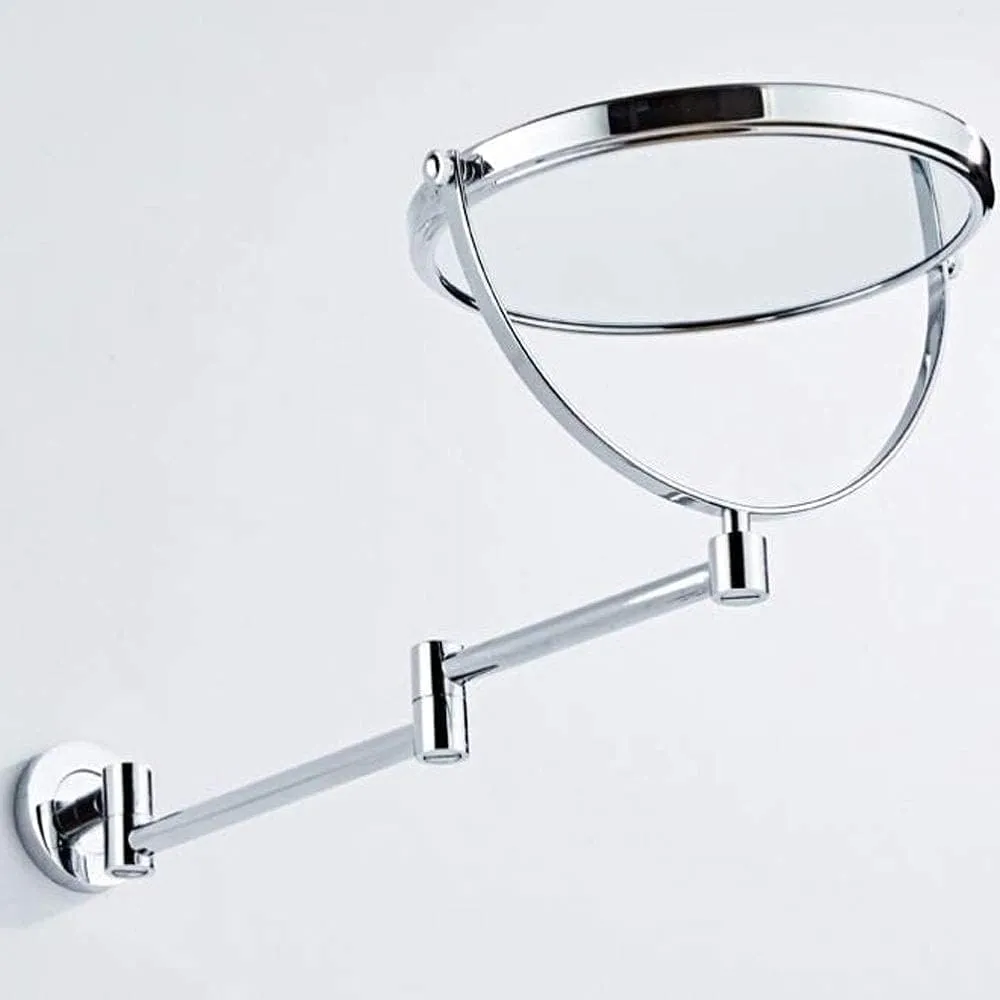 Makeup Mirror Vanity Mirror 8- Inch Enlarged Wall Mount Makeup Mirror with Magnification Double- Sided Swivel Mirror Folding Telescopic Mirror Cosmetic Mirror