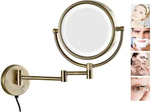Makeup Mirror, Vanity Mirror Magnification Double Sided Cosmetic Mirror Extendable Bathroom Mirror for Hotel Bathroom (Color : 8inch, Size : 7X) (8inch 3X)