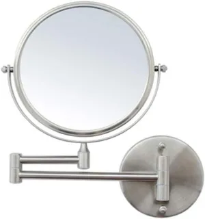 Makeup Mirror Vanity Mirror Wall-Mounted Vanity Mirrors,304 Brushed Stainless Steel Bathroom Double-Sided Makeup Mirror Folding Retractable HD Magnifying Beauty Mirror Cosmetic Mirror