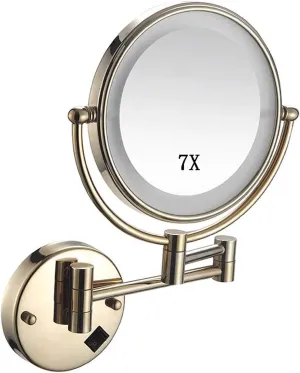 Makeup Mirror Wall Mounted Round Make Up Mirror 8inch Double-Sided Makeup Mirror 7X Magnifying 360 Rotation for Makeup (Color : d) (d)