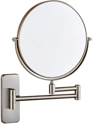 Makeup Mirrors Wall Mounted Bathroom Double Sided Magnifying Adjustable Extendable Swivel Vanity Mirrors Cosmetic (Color : 8inch, Size : 10X)