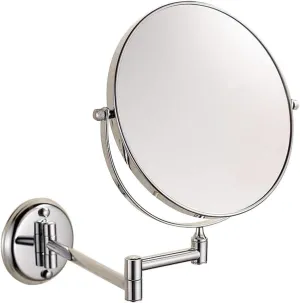 Makeup Vanity Mirror, 3X Magnification Beauty Mirror Two-Sided Wall Mounted Cosmetic Mirror 360° Swivel Extendable Bathroom Mirror,Silver_6inch