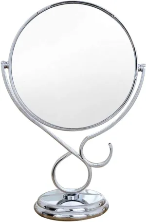 Makeup Vanity Mirror,Desktop Two-Sided Beauty Mirror 3X Magnification Cosmetic Mirror 360° Swivel Bathroom Mirror Portable,Silver (Silver 3X) (Silver (Silver 3X) (Silver 3X)