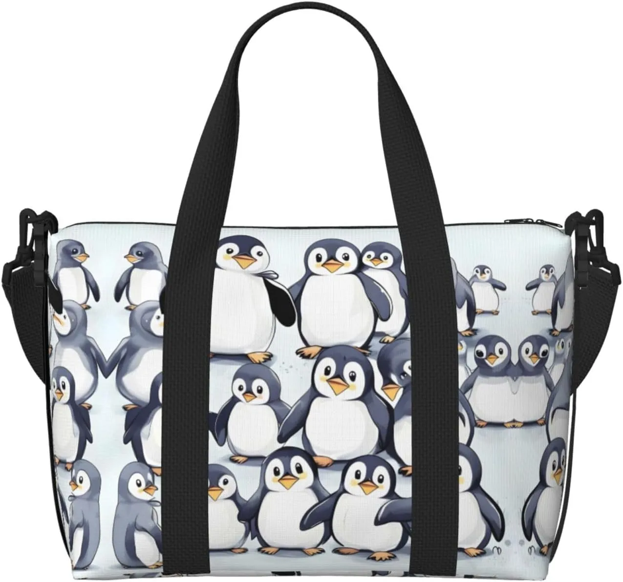 many Cute Baby Penguins Sketch print Travel Duffel Bag,workout duffel bag, overnight shoulder Bag,Weekender Bag for Women Men