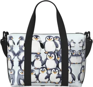 many Cute Baby Penguins Sketch print Travel Duffel Bag,workout duffel bag, overnight shoulder Bag,Weekender Bag for Women Men