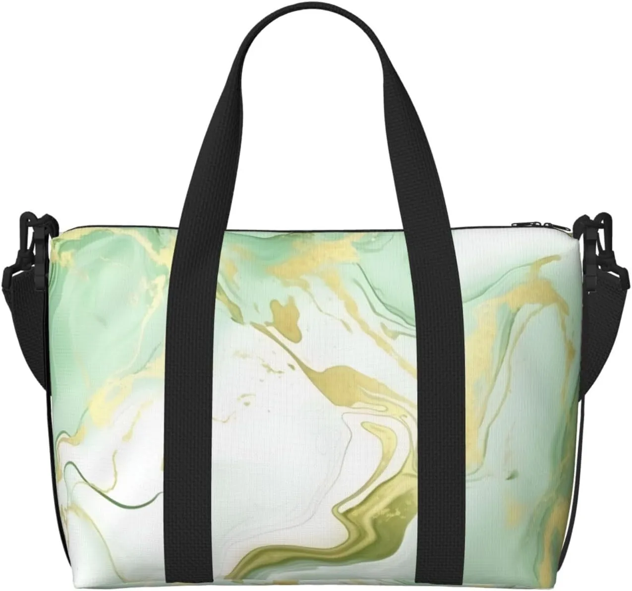 Marble Travel Bag, Turquoise Marble Line Weekender Overnight Bag, Shoulder Travel Duffel Bag Carry On Gym Bag for Women Men