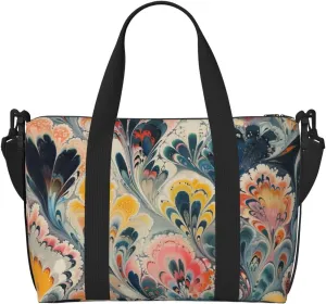 marbled print Travel Duffel Bag, Sports Tote Gym Bag, Swim Pool Bag Large Shoulder Tote Bag for Beach Weekender, 202-406-121