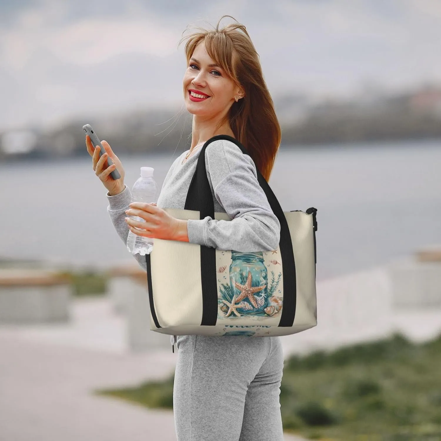 mason jar print Travel Duffel Bag, Sports Tote Gym Bag, Swim Pool Bag Large Shoulder Tote Bag for Beach Weekender, 202-406-121
