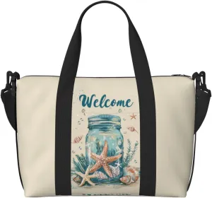 mason jar print Travel Duffel Bag, Sports Tote Gym Bag, Swim Pool Bag Large Shoulder Tote Bag for Beach Weekender, 202-406-121