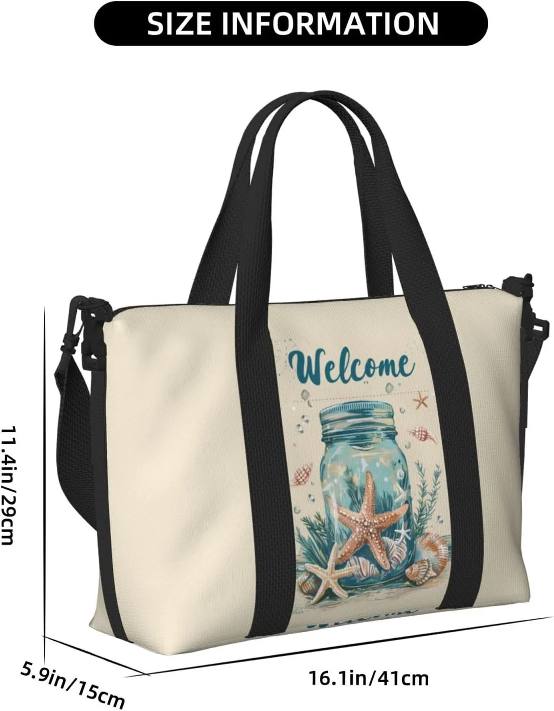 mason jar print Travel Duffel Bag, Sports Tote Gym Bag, Swim Pool Bag Large Shoulder Tote Bag for Beach Weekender, 202-406-121