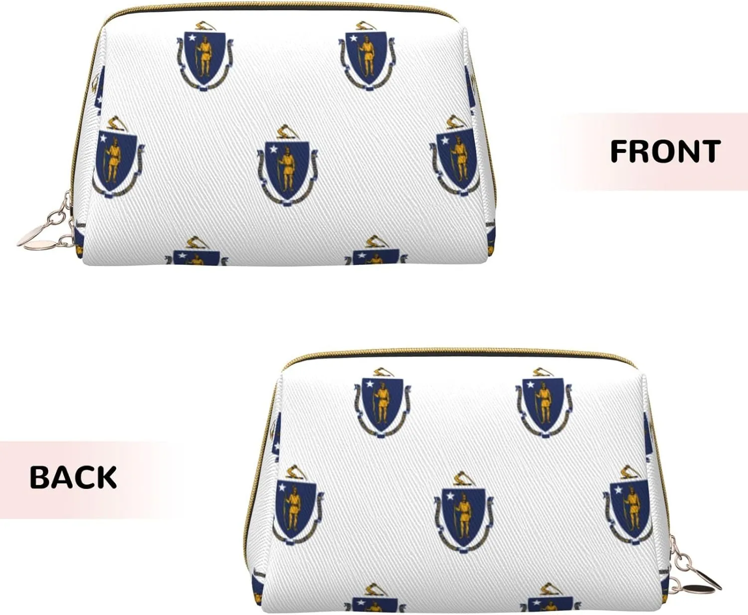 Massachusetts State Flag Toiletry Travel Bag, Portable Cosmetic Organizer For Women, On-The-Go
