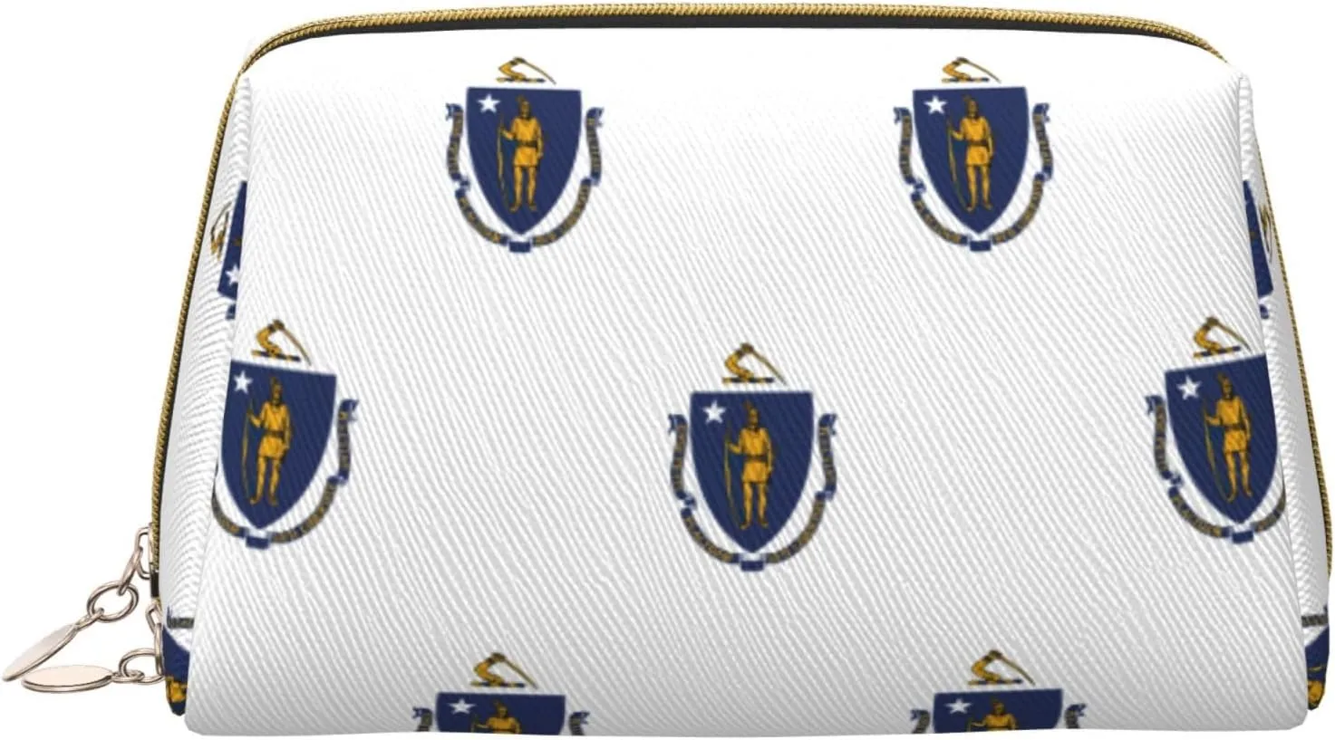 Massachusetts State Flag Toiletry Travel Bag, Portable Cosmetic Organizer For Women, On-The-Go