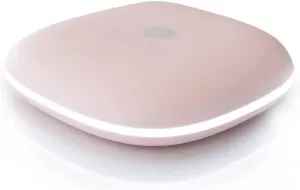 Mavoro LED Lighted Travel Makeup Mirror, Rechargeable, 1x/10x Magnification - Daylight LED, Pocket or Purse Mirror, Small Travel Mirror. Folding Portable Mirror, Touch Sensor, USB (Heavenly Pink)