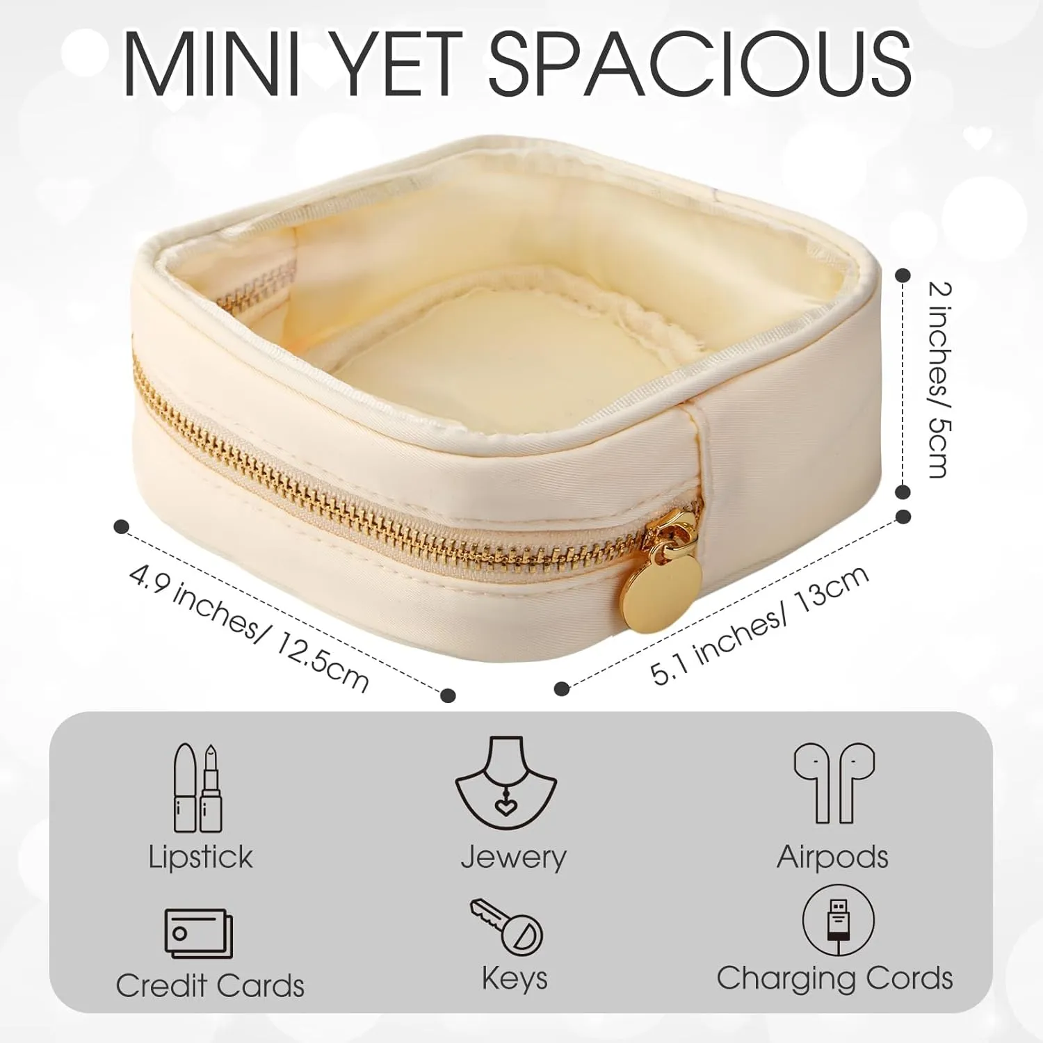Meanplan 3 Pcs Clear Cosmetic Bag Mini Waterproof Makeup Bag Women Small Portable Cosmetic Bag for Purse Zipper Cute Pouches Make up Toiletry Travel Purse