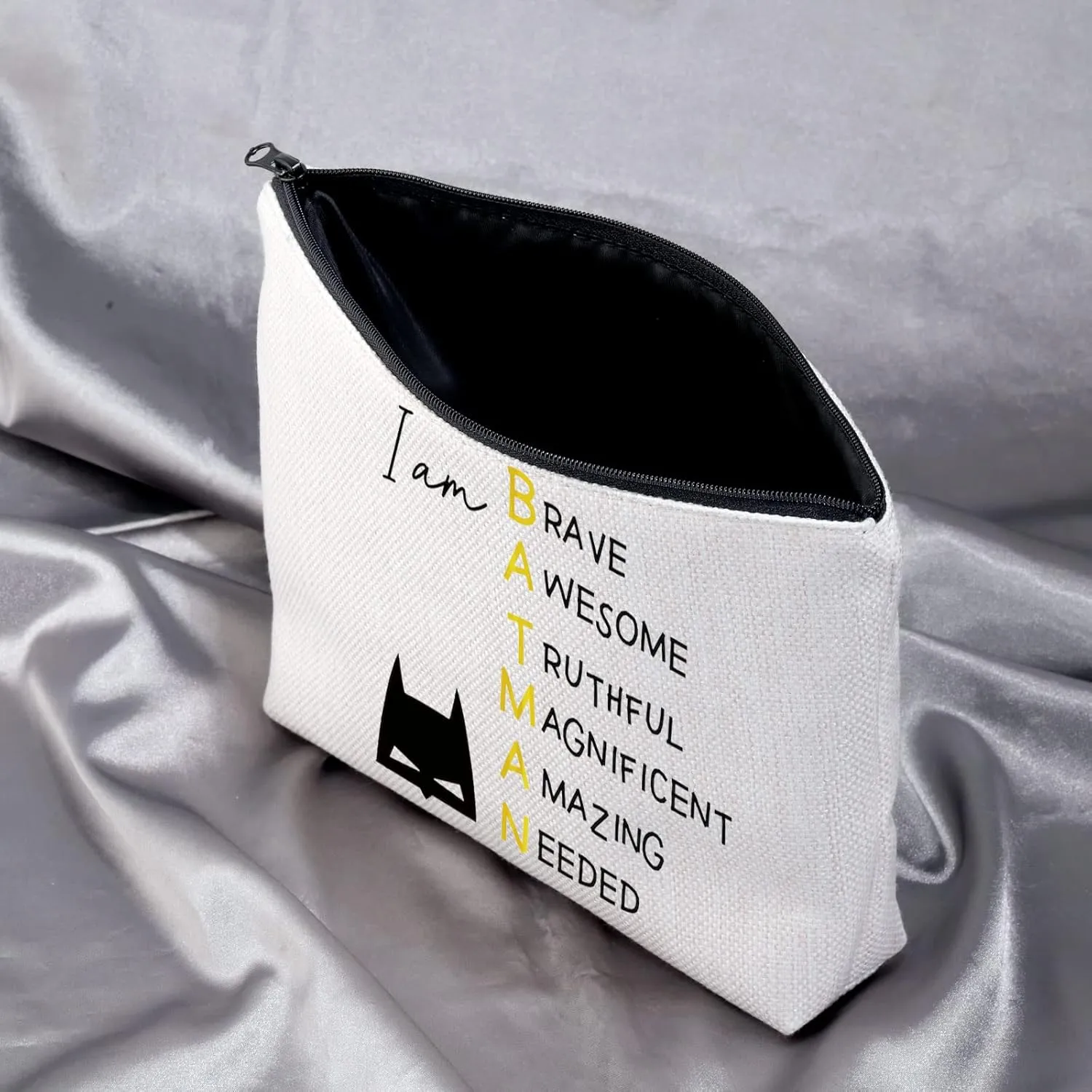 MEIKIUP Bat Movie Inspired Gifts for Fan Bat Character Makeup Cosmetic Bag Bat Lover Gift for Women (Bat Character Bag)