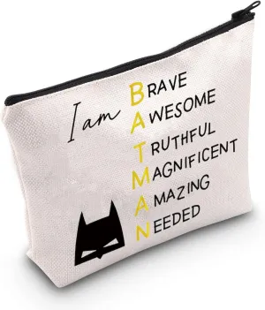 MEIKIUP Bat Movie Inspired Gifts for Fan Bat Character Makeup Cosmetic Bag Bat Lover Gift for Women (Bat Character Bag)